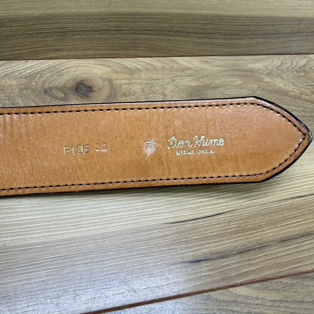 DON HUME Duty Belt 32 Black‎ Leather 2.25 in Oklahoma USA Made